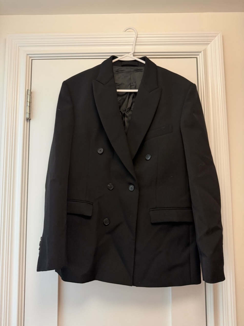 WARDROBE.NYC Black Satin-Lined Jacket
